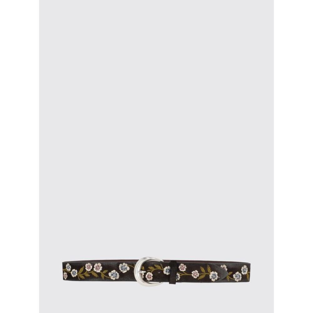 Orciani Women Orciani Suede Belt With Floral Embroidery And Pin Buckle
